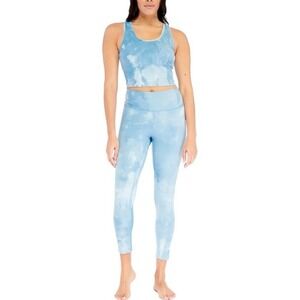 Live Electric Blue Tie Dye 7/8 Leggings High Rise Yoga Pants Large NWT